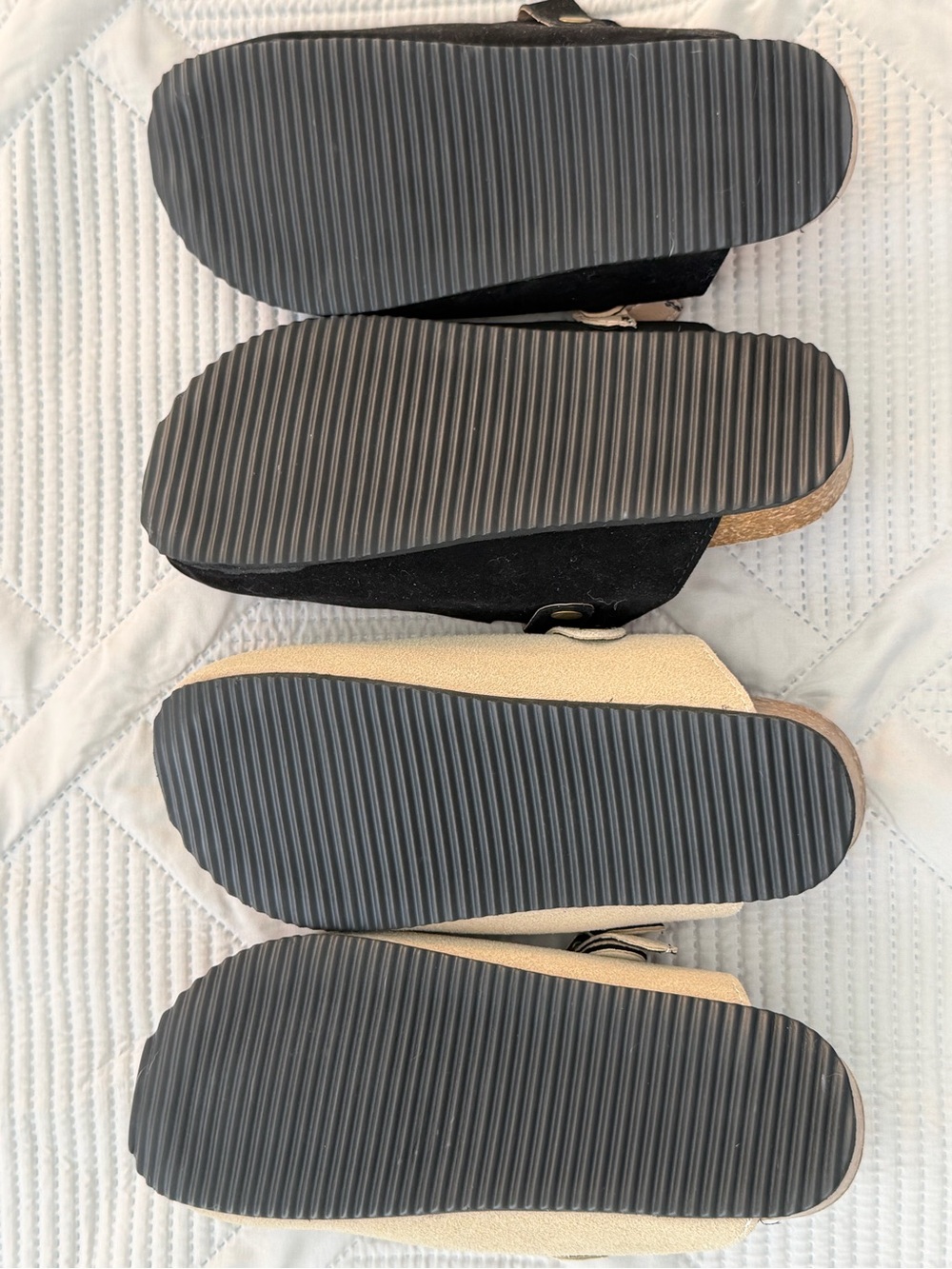 Set of 2 Suede Buckle Clog Mules in Black and Cream Sz 41 Like New - Picture 7 of 7